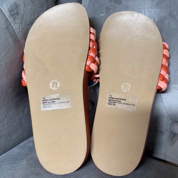 NWT Universal Thread Woven Red & Pink Slide Sandals – Women’s 7.5 - Picture 7 of 7